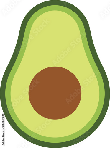Fresh Avocado Half with Pit - Healthy Food Icon