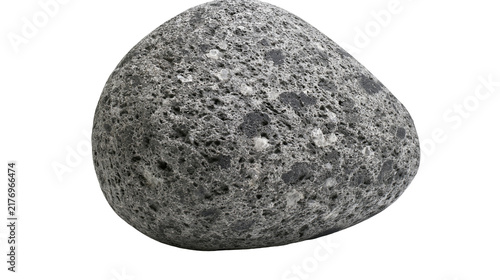 Fotografía Rough textured grey volcanic basalt pebble with porous surface
