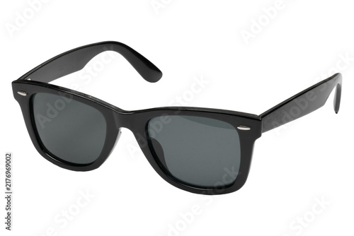 Obraz na plátne Black wayfarer sunglasses protecting eyes in style