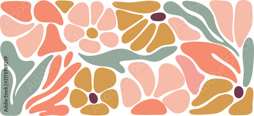 Abstract Organic Botanical Shapes and Floral Elements Vector Set