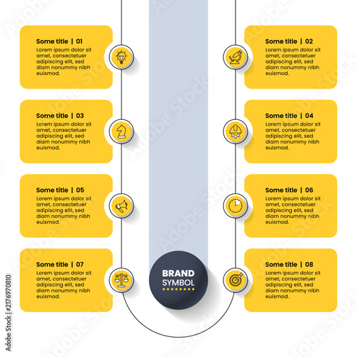 Infographic template. Line with 8 circles and icons