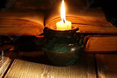 Old Books And Candle