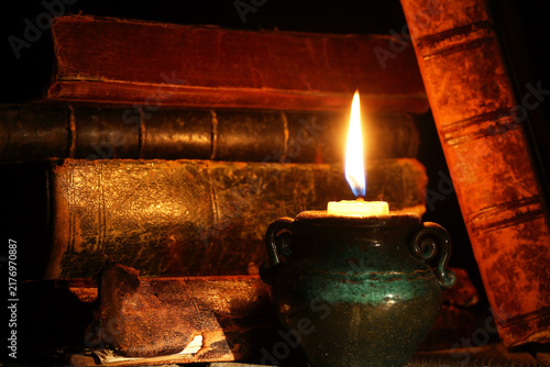 Old Books And Candle