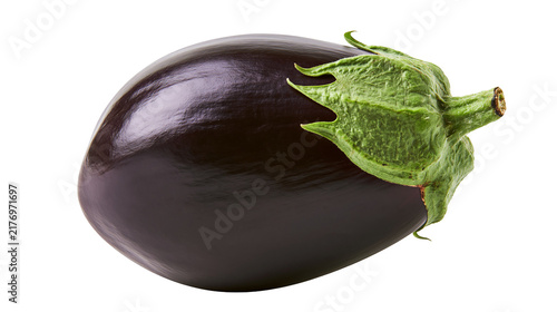 Canvastavla Fresh ripe purple eggplant with green stem and calyx