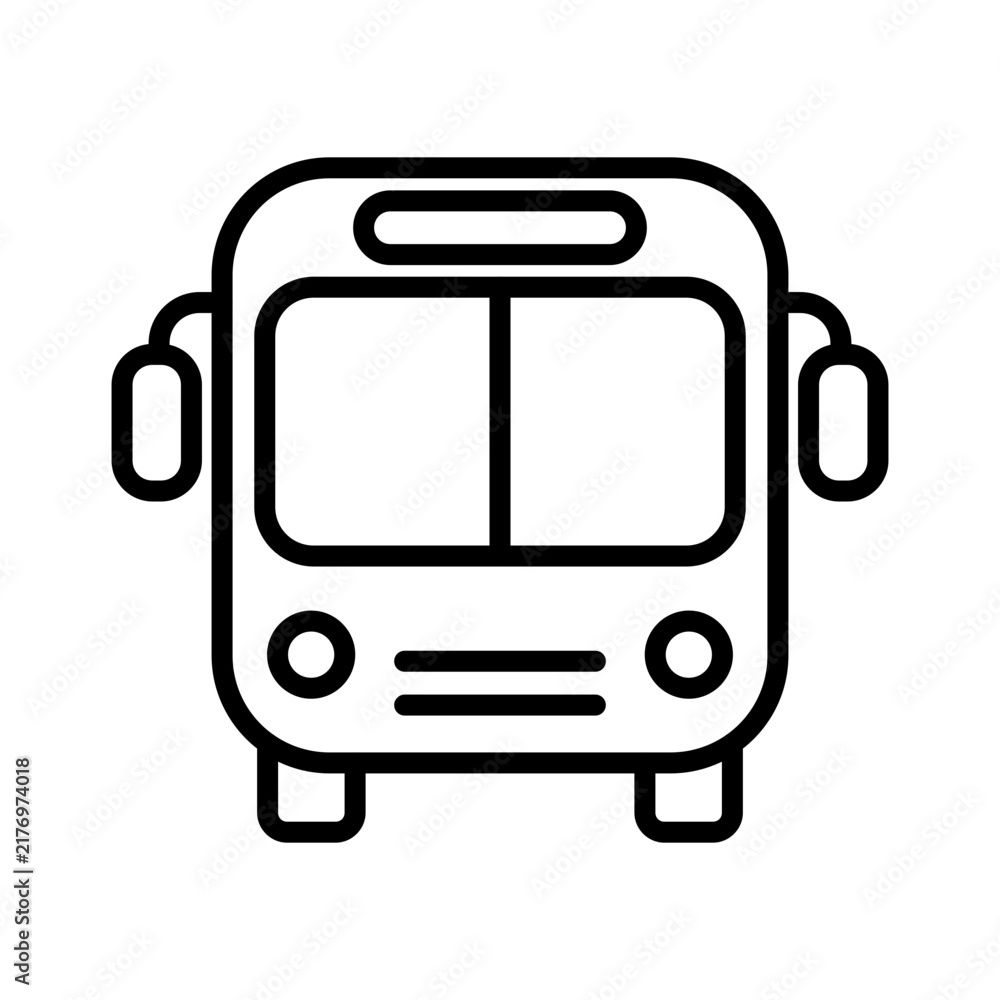 Fototapeta premium Bus shuttle public transportation vehicle line icon
