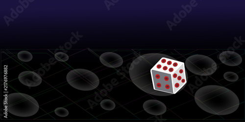 Vector background card with a dice theme; suitable for use as a background.