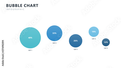 Bild auf Leinwand Bubble chart infographic template for business presentation, vector diagram desi