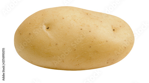 Bild auf Leinwand Single raw whole potato with light brown skin and organic texture