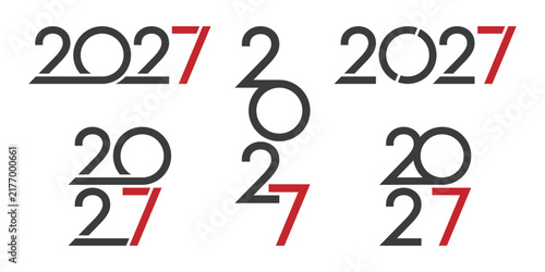 Happy new year 2027 text design vector illustration. New year celebration concept