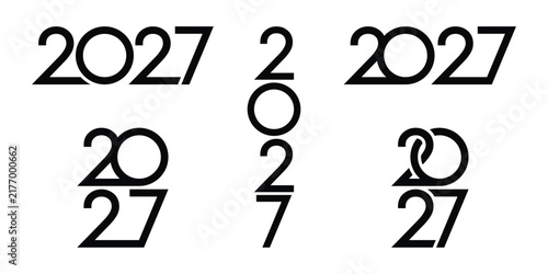 Happy new year 2027 text design vector illustration. New year celebration concept