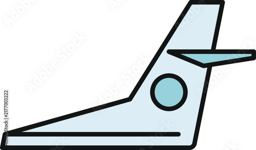 Foto Airplane tail vector icon depicting global travel and flight