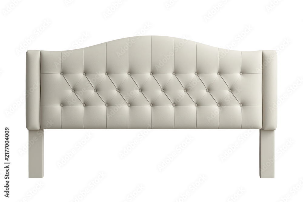 Obraz premium Wide ivory tufted headboard with curved top