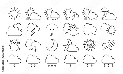 天気アイコン風イラスト素材集
