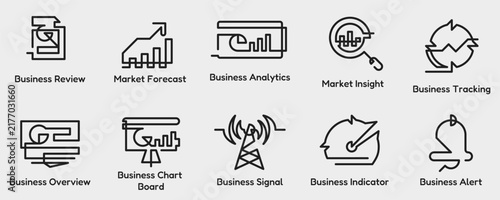 Continuous Line Business Chart Analysis Illustration
