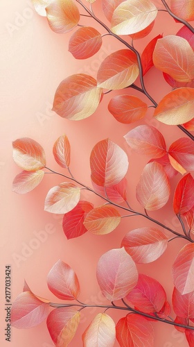 Artistic arrangement of golden leaves in an autumn-themed display. Birds-eye perspective