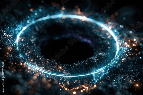 Glowing Blue Energy Ring Portal