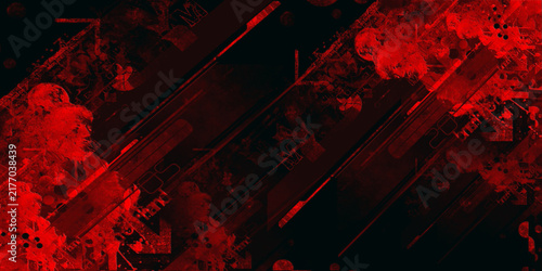 Abstract Dark Red and Black Grunge Background with Arrow Elements