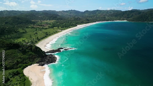 Paradise Bay Tropical Coastline Aerial View Lombok Indonesia