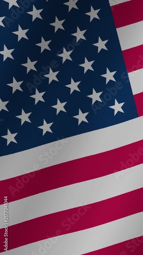 American flag waving seamlessly in slow motion