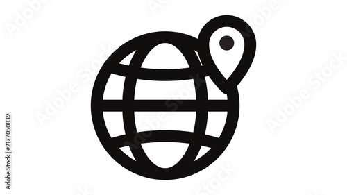 geolocation animated Line Icons Premium 4K, Modern Minimal Outline Motion Graphics Collection