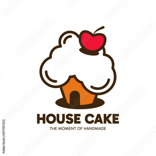 Cupcake House Logo with Cherry for Homemade Bakery