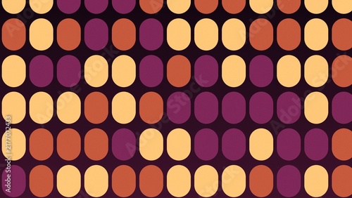 Yellow Orange and Purple Ovals Grid Pattern Abstract Background