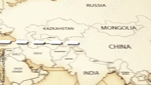 USA to China Travel Route Map North America Asia Journey