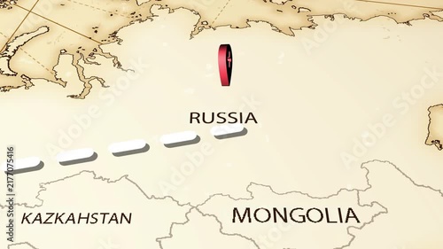 USA to Russia Travel Route Map North America Europe Asia Journey