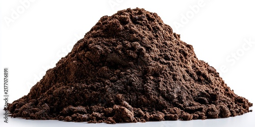 Brown Soil Pile On White Background for Texture.