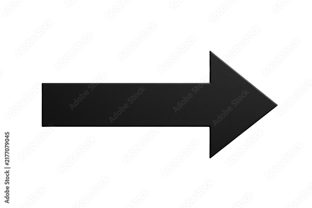Obraz premium Simple horizontal black arrow pointing right