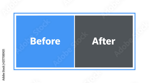 Before and After Comparison Graphic with Text Labels.