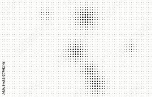 Vertical halftone dot clusters transition on white surface for c