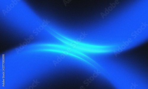 Abstract Blue Neon Wave Gradient Background with Dark Grain Noise Texture Wallpaper