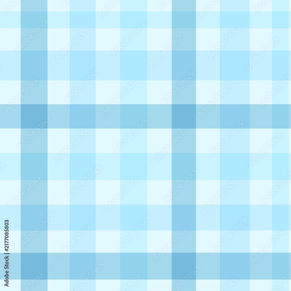 Light blue plaid seamless pattern background with soft checkered textile texture