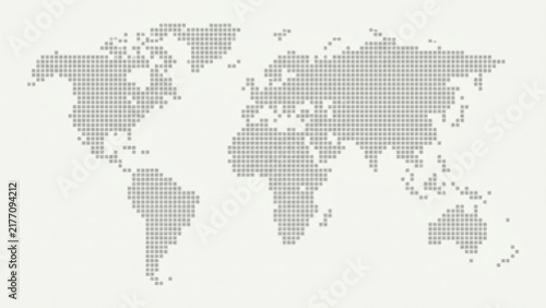 Stylized Pixel Art World Map Global Illustration, Retro Pixel World Map Digital Global Artwork