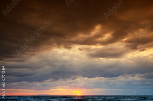 Fotografie View of Elba island from Corsica island