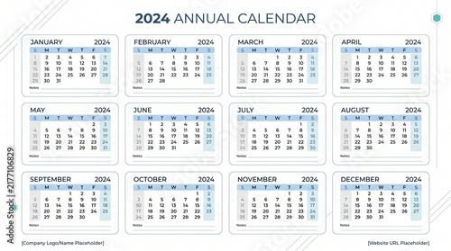 Obraz na płótnie calendar for 2024