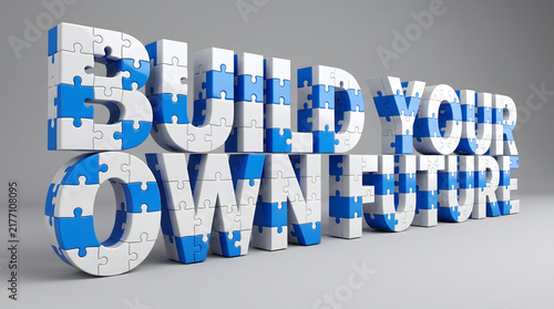 Build Your Own Future Puzzle Piece Typography