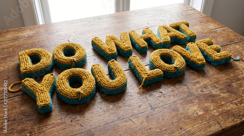 Do What You Love Woven Yarn Text