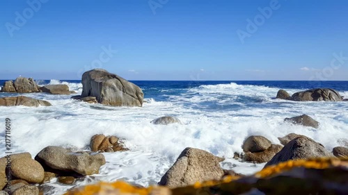 Mediterranean Sea - Waves Breaking on Rocks