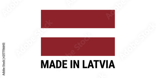 Konstfotografi Made in latvia flag design for product labeling and origin identification