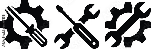 Mechanical Tools and Gear Repair Icons