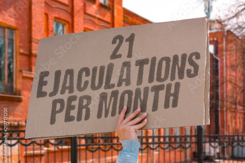 Bild auf Leinwand "21 ejaculations per month" 21 ejaculations per month linked to 50% less