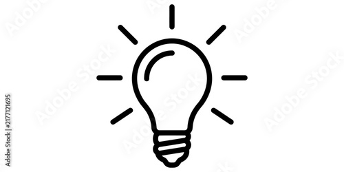 Canvastavla Light bulb icon representing idea, inspiration, and innovation with transparent background