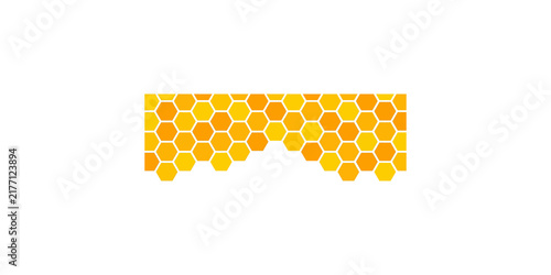 Bild auf Leinwand Honeycomb hexagonal pattern background with yellow and orange gradient cells
