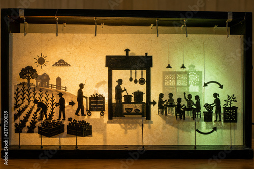 Farm to Table Food Cycle Paper Shadowbox Concept