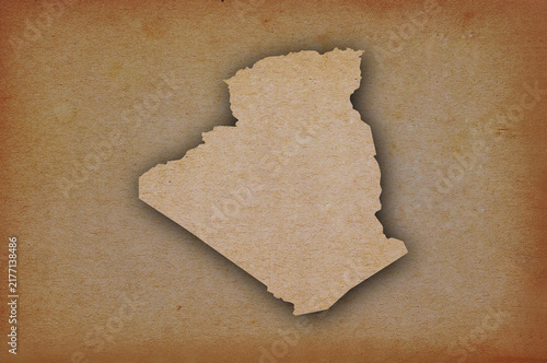 Map of Algeria on grunge paper