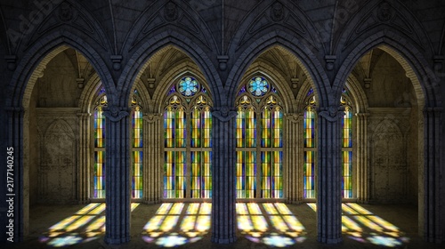 Obraz na płótnie Gothic Stained Glass Arch Background Wallpaper