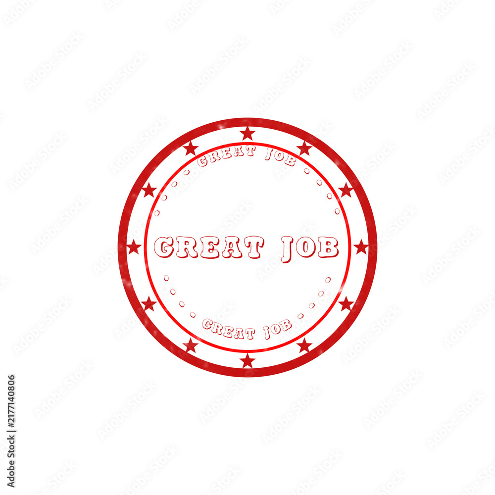 Fototapeta premium Red circular rubber stamp graphic with business text design for office documents and official paper branding