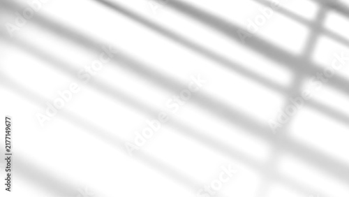 Obraz na plátně Abstract shadow of window blinds cast on a white wall background isolated on tra